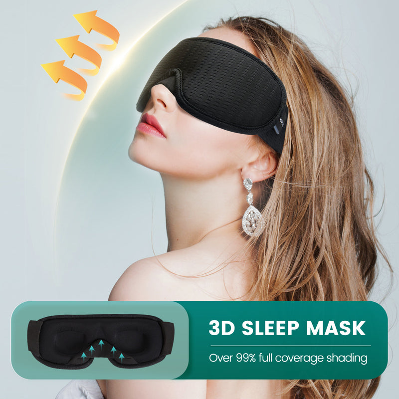 Máscara de sono 3D para viagens, Block Out, máscara leve para os olhos, ajuda suave para dormir, sombra respirável, Slaapmasker noturno