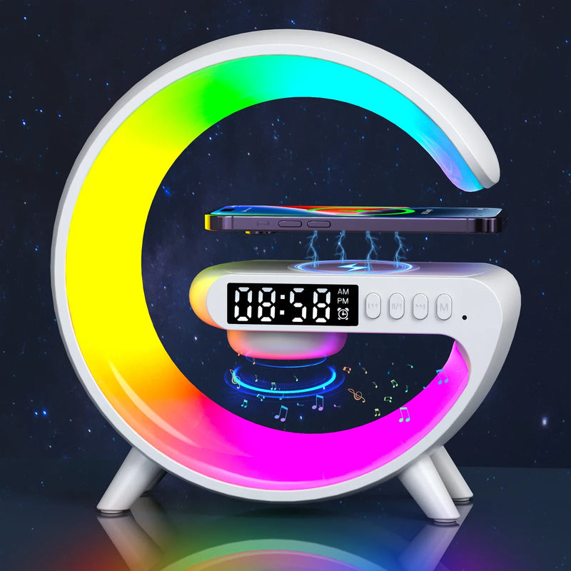 Multifunction Bluetooth Speaker TF RGB Night Light 15W  Wireless Charger Stand for iPhone Samsung Xiaomi Fast Charging Station