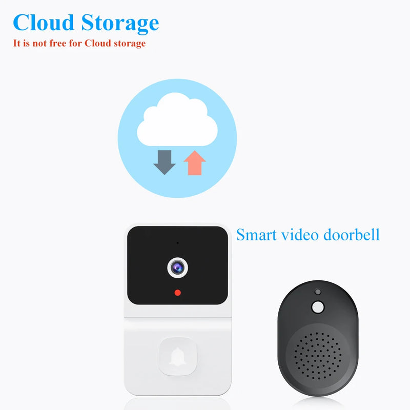 Campainha sem fio com wifi para exterior, câmera hd, vídeo porteiro com visão noturna, mudança de voz, para monitor doméstico
