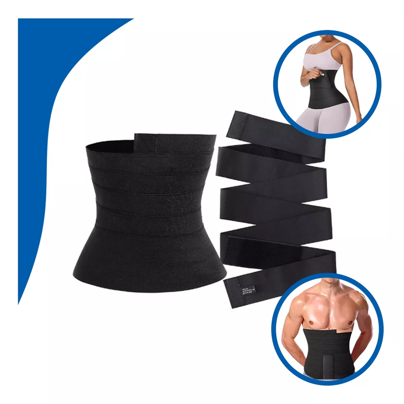 Cinta Modeladora INVISÍVEL Faixa Cintura Queima Gordura Preta Wrap Waist Trainer