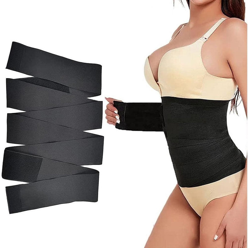 Cinta Modeladora INVISÍVEL Faixa Cintura Queima Gordura Preta Wrap Waist Trainer