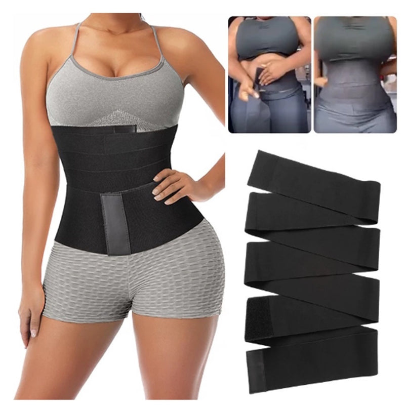 Cinta Modeladora INVISÍVEL Faixa Cintura Queima Gordura Preta Wrap Waist Trainer